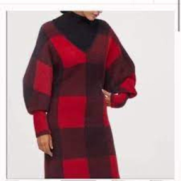 H&M Plaid Sweater Dress - Picture 2 of 6
